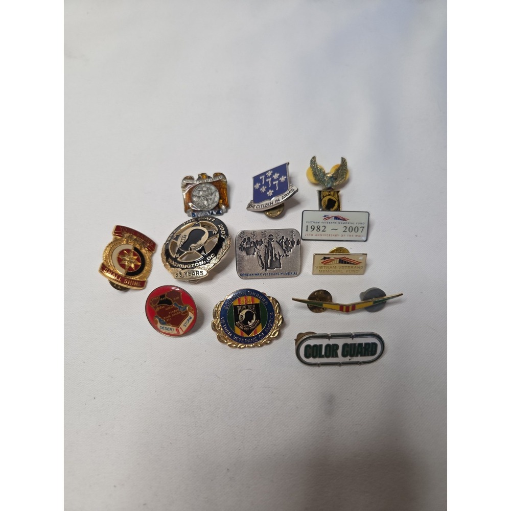 Lot Of Vietnam Vet, War Memorial, POW, And Service Hat/lapel Pins
